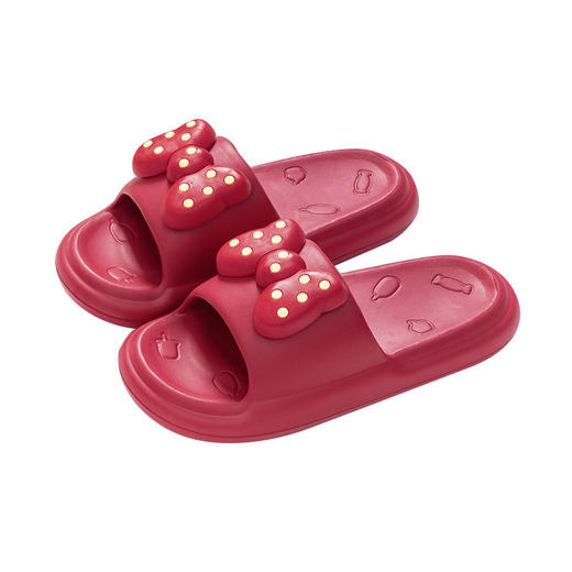 【执子之手的感动，与子偕老的温情~】夏季EVA红色拖鞋 结婚一对厚底防滑 室内家居情侣浴室 踩屎感喜拖鞋-QQ 商品图4