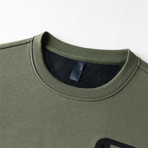 【加绒加厚 蚕丝混纺】罗蒙秋冬男装卫衣口袋款户外运动加绒卫衣男秋冬款加绒保暖男卫衣 商品图5