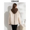 VIMAGE纬漫纪休闲连帽宽松羊毛保暖颗粒绒撞色外套冬季新款VD2403303 商品缩略图4