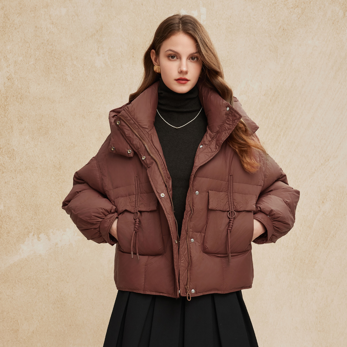 PR007斯尔丽24冬季新款鸭绒泡芙柔软廓形时尚气质减龄百搭短款羽绒服