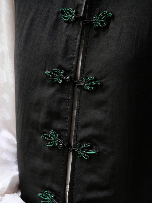 盛唐牡丹|富贵牡丹漳缎中长款马甲 商品图5