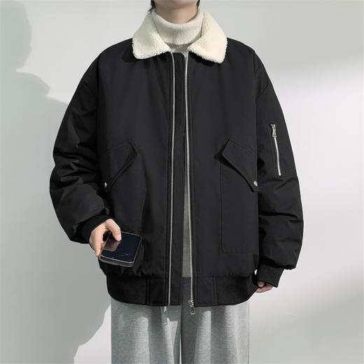 【新款DXC】大依优型大码翻领棉服保暖棉衣加厚加肥加大上衣男士外套胖子潮款 商品图0