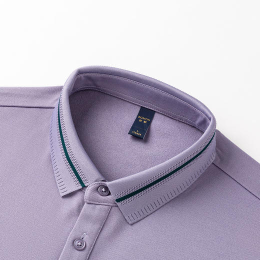 【羊毛蚕丝混纺 磨毛保暖】罗蒙秋冬男装长袖POLO衫男士商务休闲打底翻领磨毛抗菌长袖T恤 商品图10