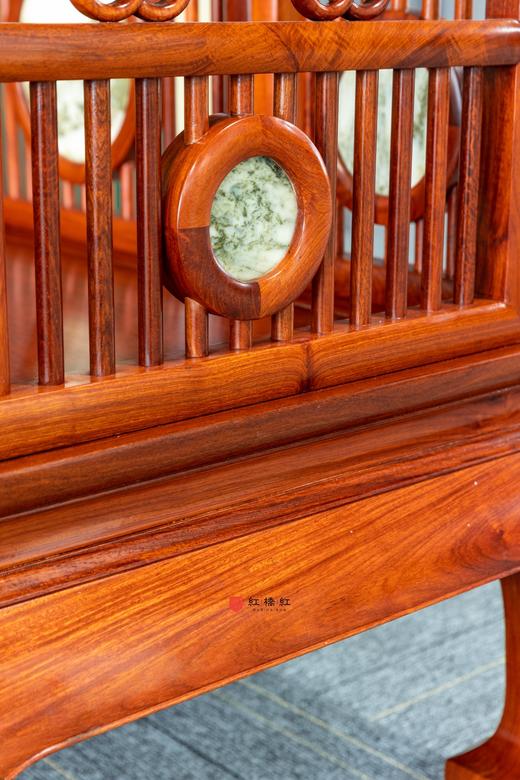 红桥红  家具严选  缅甸花梨（大果紫檀）【嵌云石 梳背沙发 123六件套】 商品图7