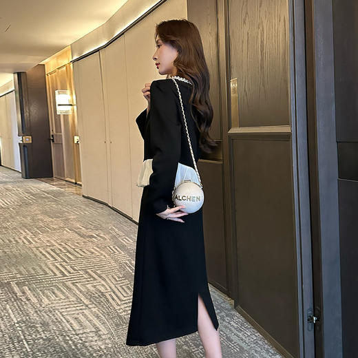 奢姿大码女装2025秋冬减龄镂空两件套胖妹妹荷叶边拼接时尚套装9943991161 商品图3