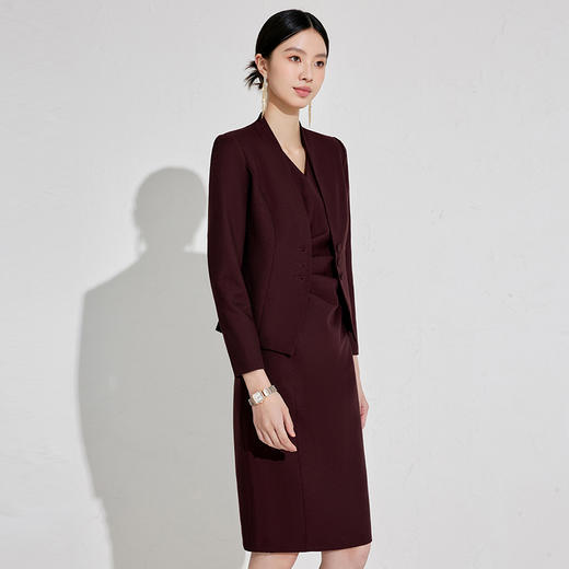 IWY/安可拉红西装连身裙两件套气质高端时尚感气质总裁范职业套裙WCQ013 商品图2