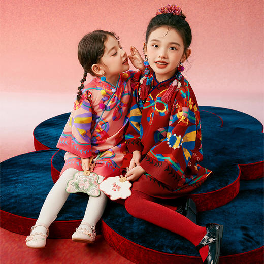 送花圃发卡 年衣童装女童旗袍唐装秋冬新款连衣裙儿童裙子加绒演出服礼服冬装（送花圃发卡） 商品图6