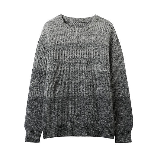 棉仓356826004-宽松渐变全羊毛圆领毛衣 商品图3