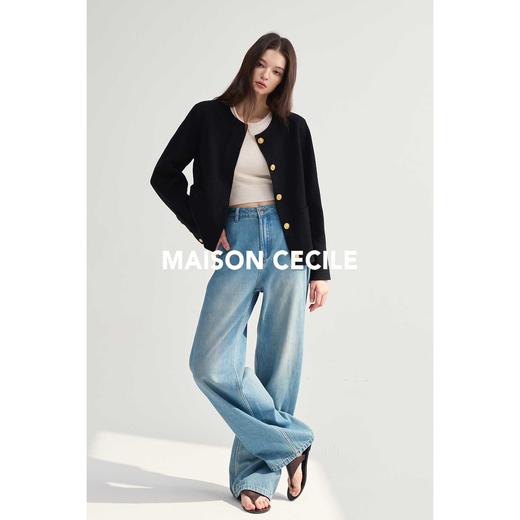MAISON CECILE本期bi入/深蓝中蓝经典实穿牛仔镰刀裤 商品图5