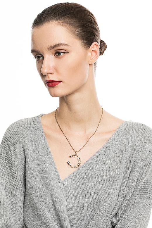 NOIR 几何圆环锆石项链 4163 商品图1