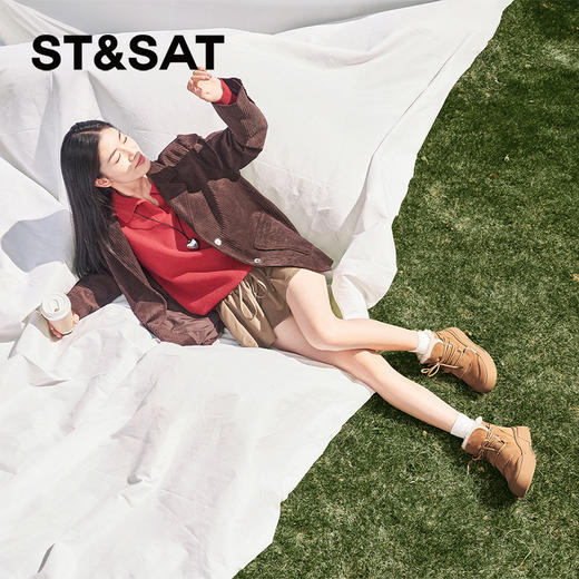 星期六百搭加绒保暖厚底雪地靴SSC411A1CR 商品图5