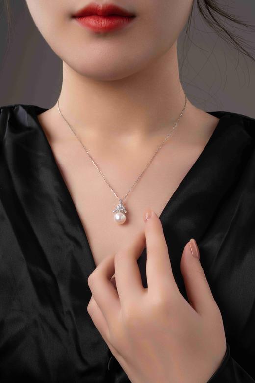 MANREYA玛芮雅「冰雪女王」锆石S925银镀白金淡水AK珍珠贵气项链 商品图1