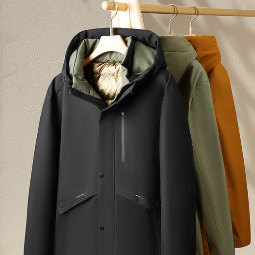 【特大码】【新款DX】大依优型大码连帽黑金羽绒服90白鸭绒保暖加厚加肥加大上衣男士外套胖子 商品图9