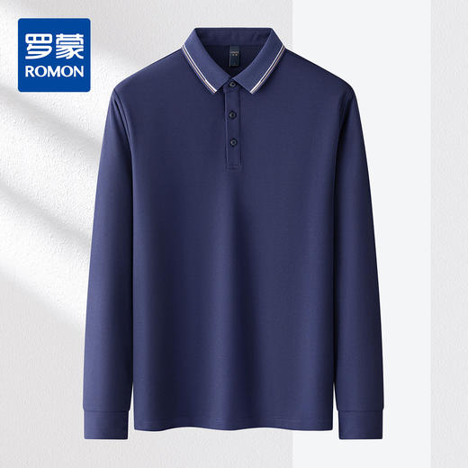 【7A抗菌】罗蒙春秋男装经典商务休闲polo衫男长袖t恤男春秋t恤男长袖 商品图3