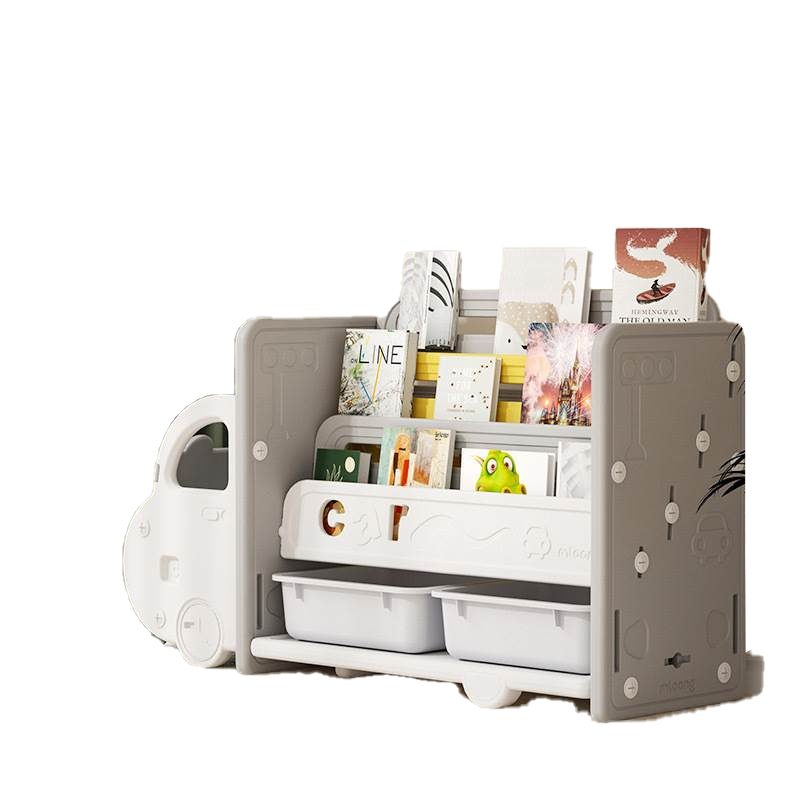 曼龙汽车儿童书架--灰白