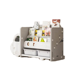 曼龙汽车儿童书架--灰白