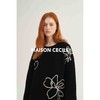 MAISON CECILE奶白/黑色du家设计花型高克重全羊毛粗针毛衣 商品缩略图2
