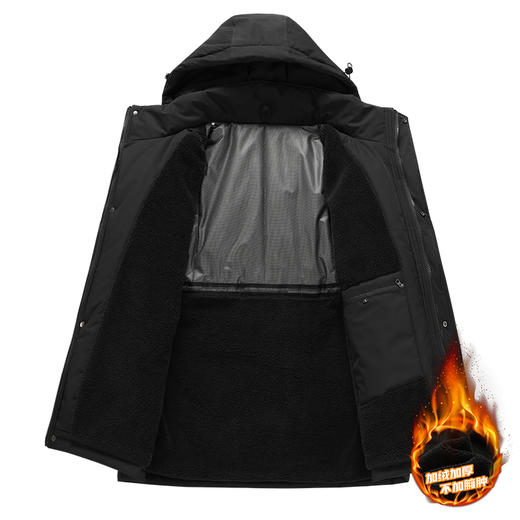 【石墨烯】【可拆卸帽】【新款DXC】大依优型大码羊羔绒连帽棉服保暖棉衣加厚加肥加大上衣男士外套胖子潮款 商品图1