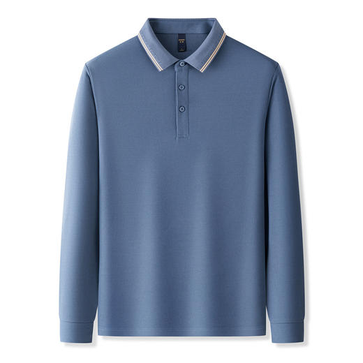 【7A抗菌】罗蒙春秋男装长袖POLO衫男士撞色领商务休闲打底长袖翻领男T恤 商品图5