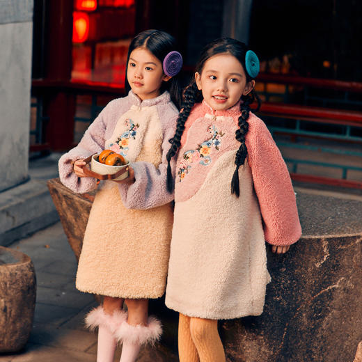 年衣童装女童旗袍裙连衣裙冬装儿童演出服宝宝周岁新中式礼服裙子（下单送喜乐之声发饰）N1244499C02 商品图4