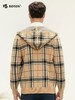 波顿秋冬季卡其蓝格子毛衣卫衣男士连帽高端针织休闲上衣 商品缩略图2