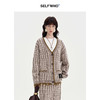 SELFWHO羊毛混纺浮雕绞花针织衫开衫女2024秋冬新款宽松慵懒毛衣 商品缩略图0