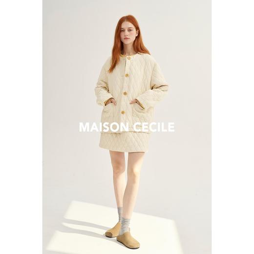 MAISON CECILE奶白/黑色轻巧舒适保暖菱格棉服套装 商品图1