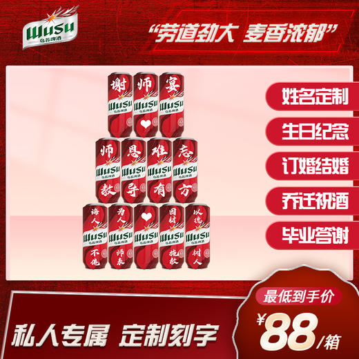 【私人订制】红乌苏啤酒定制罐多规格可选 商品图0