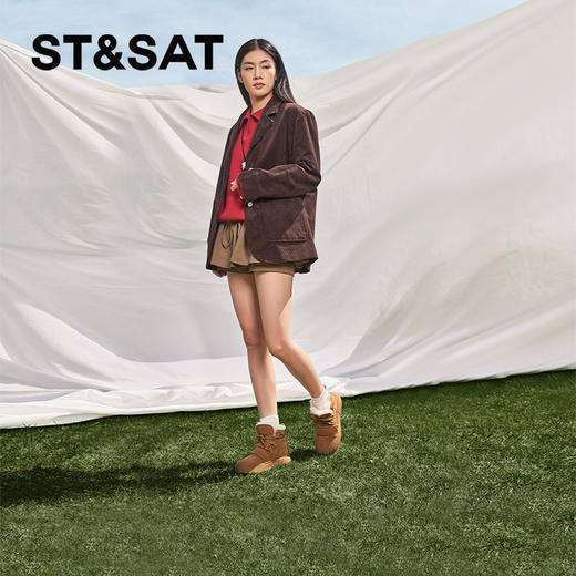 星期六百搭加绒保暖厚底雪地靴SSC411A1CR 商品图3