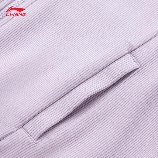 李宁卫衣女子撞色桃心章牌开衫连帽短款运动上衣AWDU602 商品图8