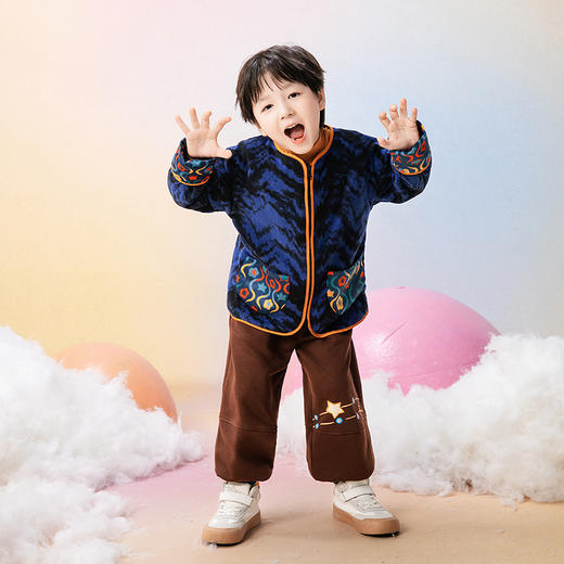 年衣童装新中式男童唐装上衣2025年早秋新款短款摇粒绒外套两面穿 商品图6
