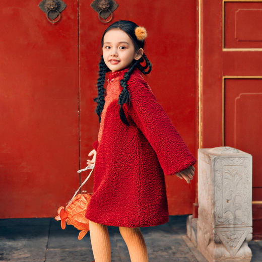 年衣童装女童旗袍裙连衣裙冬装儿童演出服宝宝周岁新中式礼服裙子（下单送喜乐之声发饰）N1244499C02 商品图10