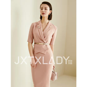 “优雅先锋”-J8382965A颈袖添香季修身优雅气质职业装女装包臀连衣裙女长袖