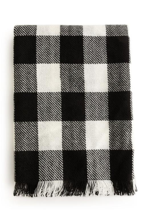NOIR 黑白格纹毛边围巾 725 商品图3