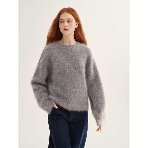 MAISON CECILE浅灰/黑色重磅升级加厚软糯保暖幼年马海毛毛衣 商品图0