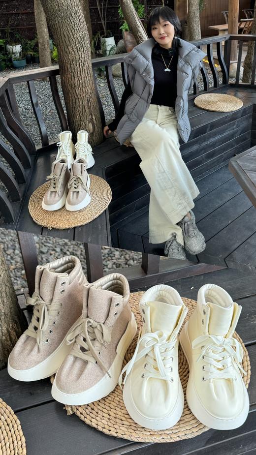 花花团醉新款篙端短靴休闲运动鞋！合作国内鼎尖代工厂制作  质感细腻丝滑，如奶油蛋糕般绵软的触感！全真皮包裹，脚感超柔如云朵般包裹～du家开模定制大底轻盈防滑，走感舒适安心 商品图1