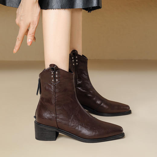 品质好货 | Safiya/索菲娅2024加绒英伦时装百搭尖头骑士短靴 SF44118704 商品图7