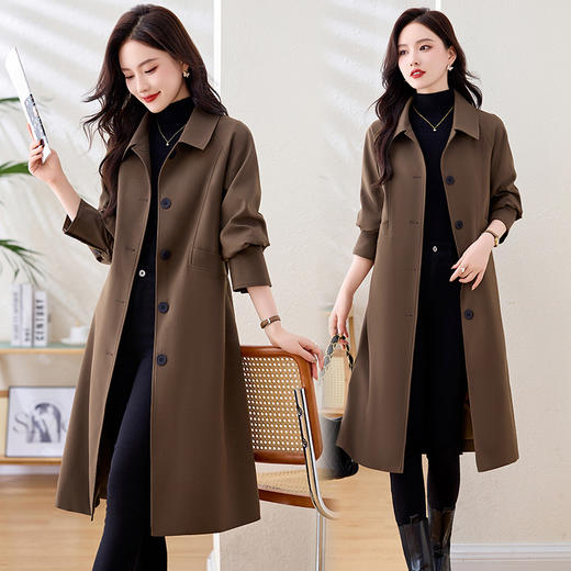 2024秋冬新款时尚秋装长款风衣ZYF8986 商品图3