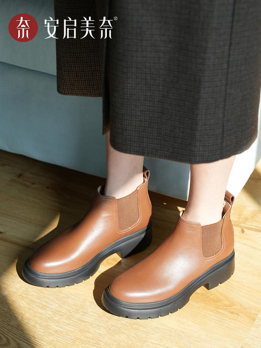 ARCHCONTACT安启美奈厚底低筒经典大气切尔西靴52962 商品图3