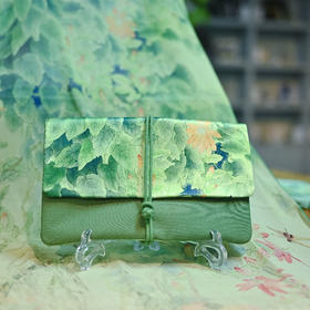 金泉宝墨出品 鲍海斌老师原作凝翠真丝手拿包百搭女包