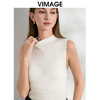VIMAGE纬漫纪气质小立领无袖修身百搭纯色针织背心秋季新款VC2401308 商品缩略图7
