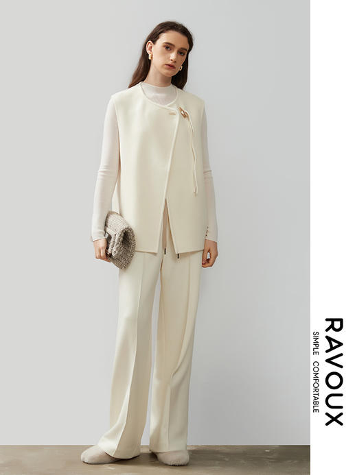 264219902斜门襟羊毛马甲 商品图2