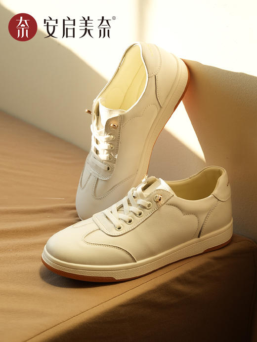 ARCHCONTACT安启美奈简约拼接一脚蹬小白鞋52979 商品图3