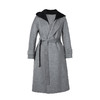 HeyDress双面羊毛大衣女秋冬复古连帽可拆卸加厚气质灰色毛呢外套 商品缩略图4