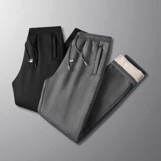 【羊羔绒】【新款DK】大依优型大码男装加绒直口束口直筒运动裤运动休闲长裤加肥加大弹力舒适 商品图6