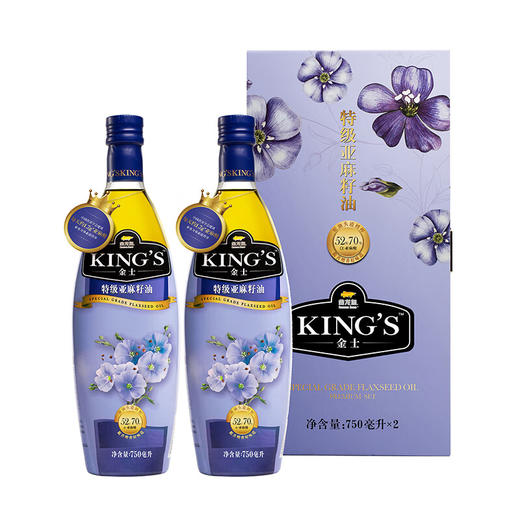 金龙鱼KING'S亚麻籽油750ML*2（新配方/礼盒装） 商品图2