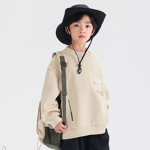 【韩版中大童洋气卫衣，冬季加绒保暖】冬季男童卫衣 新款韩版中大童时尚洋气加绒卫衣潮-QQ 商品图1