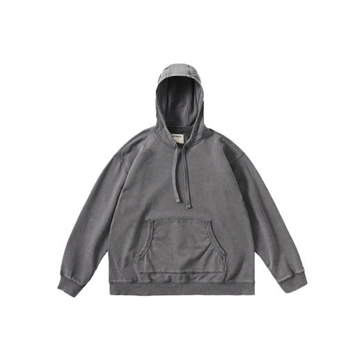 吃茶去chichaqu24秋冬重磅洗褪做旧带帽卫衣复古宽松街头休闲运动 商品图4