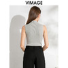 VIMAGE纬漫纪气质小立领无袖修身百搭纯色针织背心秋季新款VC2401308 商品缩略图13