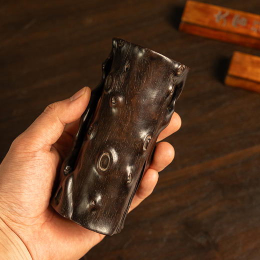 清 紫檀木雕树形花插 商品图1